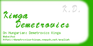 kinga demetrovics business card